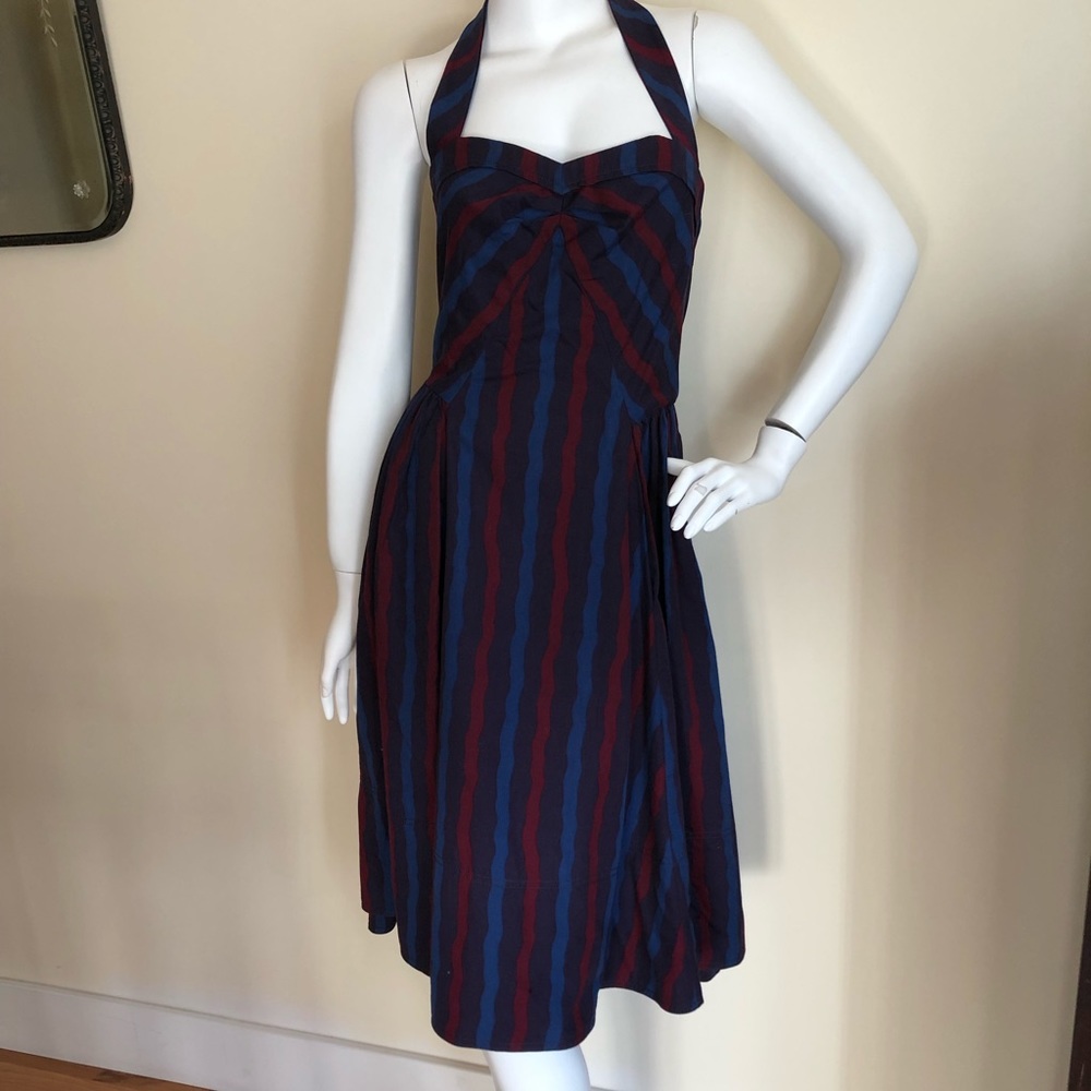 NEW Marc Jacobs Y2K striped midi halter dress - Picture 4 of 9
